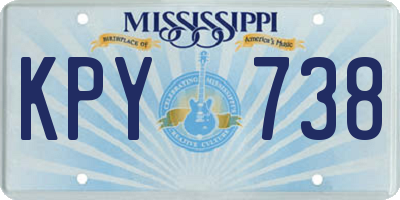 MS license plate KPY738