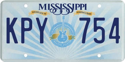 MS license plate KPY754