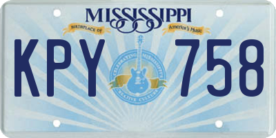 MS license plate KPY758