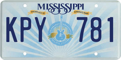 MS license plate KPY781
