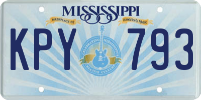 MS license plate KPY793