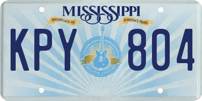 MS license plate KPY804