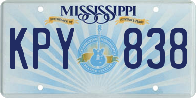 MS license plate KPY838