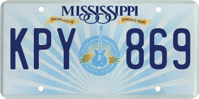 MS license plate KPY869