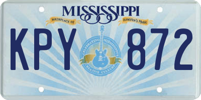 MS license plate KPY872