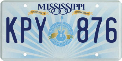 MS license plate KPY876