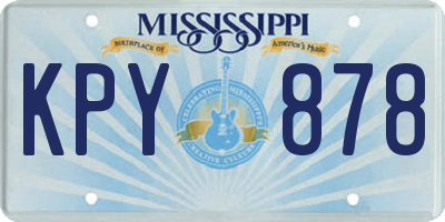MS license plate KPY878