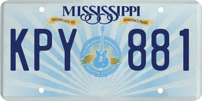 MS license plate KPY881