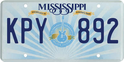 MS license plate KPY892