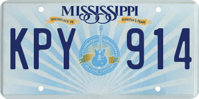 MS license plate KPY914