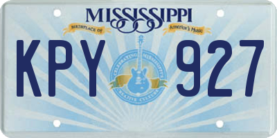 MS license plate KPY927