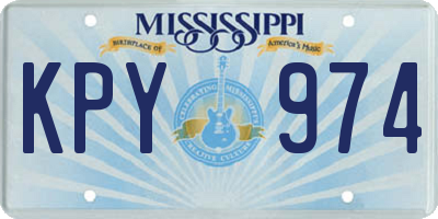 MS license plate KPY974
