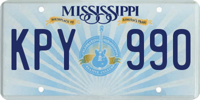 MS license plate KPY990