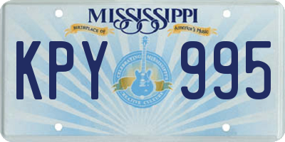 MS license plate KPY995