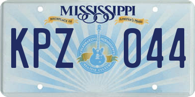 MS license plate KPZ044