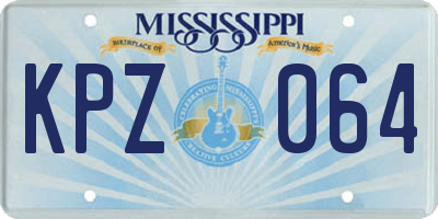 MS license plate KPZ064