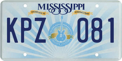 MS license plate KPZ081