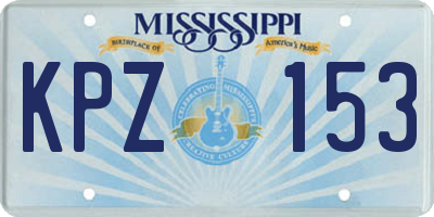 MS license plate KPZ153