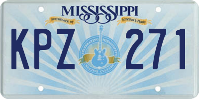 MS license plate KPZ271