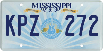 MS license plate KPZ272