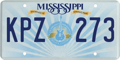 MS license plate KPZ273
