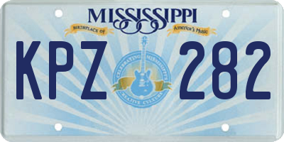 MS license plate KPZ282