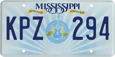MS license plate KPZ294