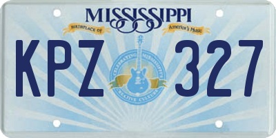 MS license plate KPZ327