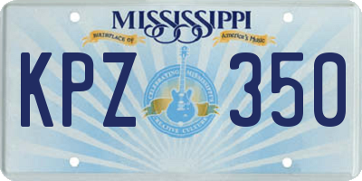 MS license plate KPZ350