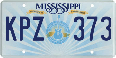 MS license plate KPZ373