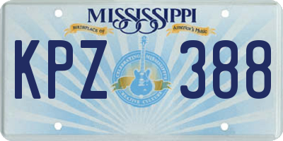 MS license plate KPZ388
