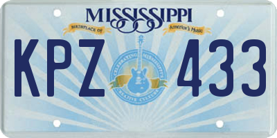 MS license plate KPZ433