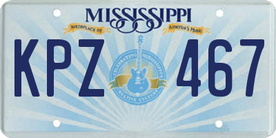MS license plate KPZ467