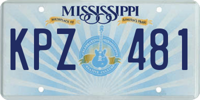MS license plate KPZ481