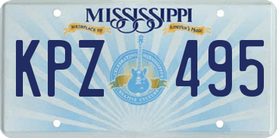 MS license plate KPZ495