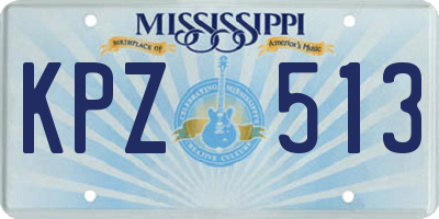 MS license plate KPZ513
