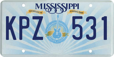 MS license plate KPZ531