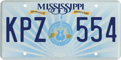 MS license plate KPZ554