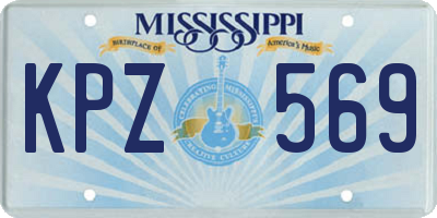 MS license plate KPZ569
