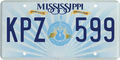 MS license plate KPZ599