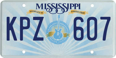 MS license plate KPZ607