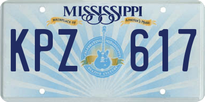 MS license plate KPZ617