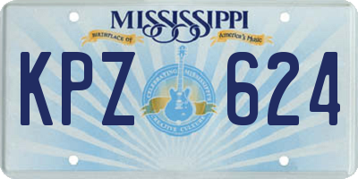 MS license plate KPZ624