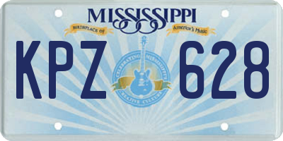 MS license plate KPZ628