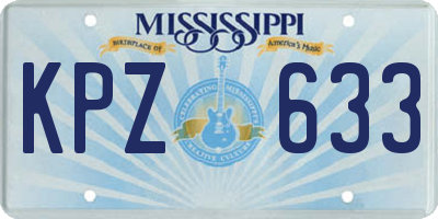 MS license plate KPZ633