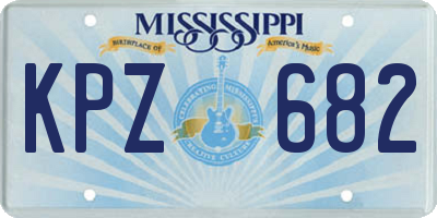 MS license plate KPZ682