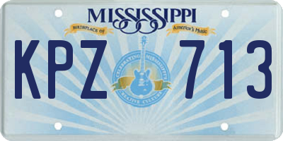 MS license plate KPZ713