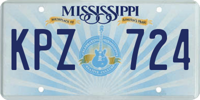 MS license plate KPZ724