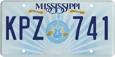 MS license plate KPZ741