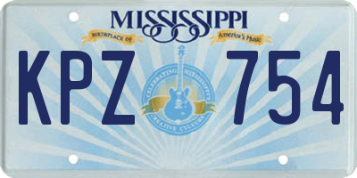MS license plate KPZ754